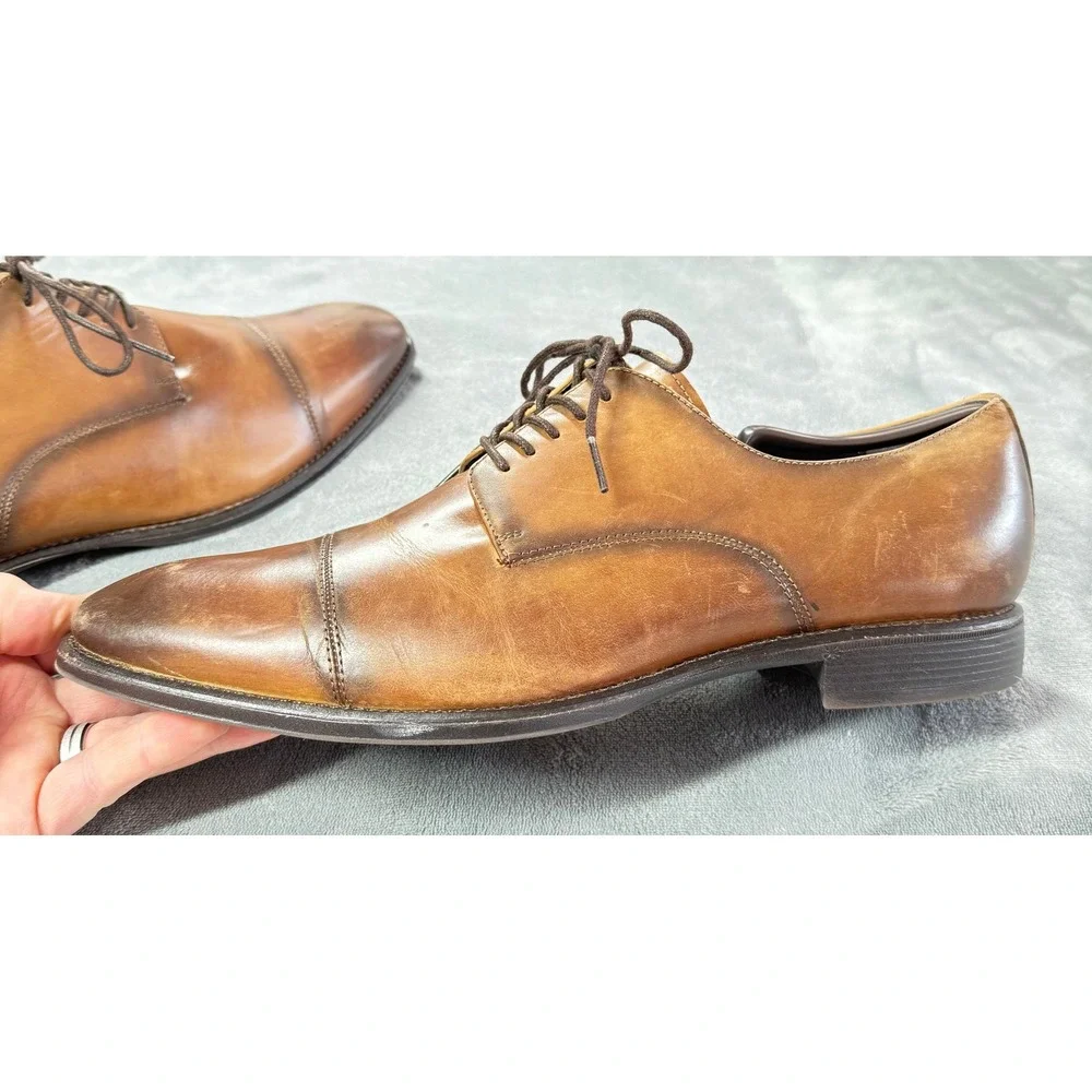Kenneth Cole Reaction Shoes Mens‎ Size 12 Derby Cap Toe Dress Oxfords Leather